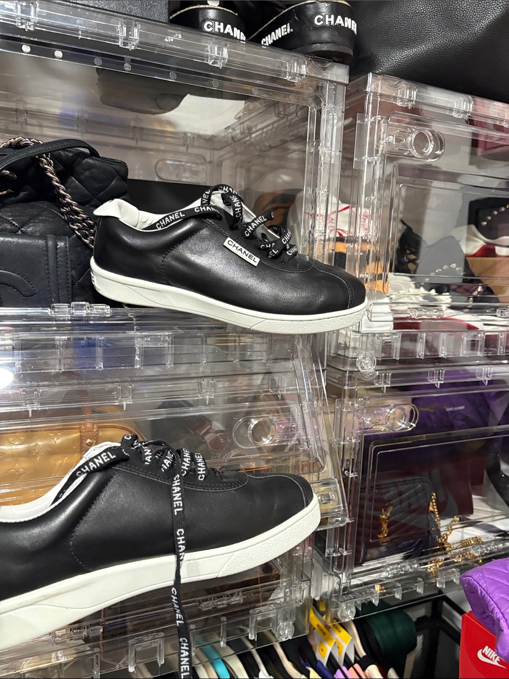 CHANEL Black Logo Sneakers - Picture 2 of 4